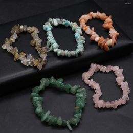 Strand Natural Agate Stone Bracelets Irregular Gravel Bead For Women Men Jewerly Party Gift Length 18cm