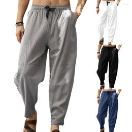 Men's Pants Great Summer Loose Pockets Angle Length Lightweight Harem