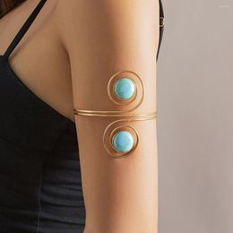 Bangle PuRui Unique Natural Stone Charm Upper Arm Bracelet For Women Jewellery Trendy Convoluted Ring Bangles On The Gifts Wedding