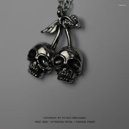 Pendant Necklaces Skull Cherry Dark Necklace
