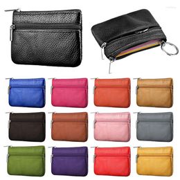 Storage Bags 2023 Fashion Women Men Leather Coin Purse Wallet Clutch Zipper Small Change Soft Bag Mini