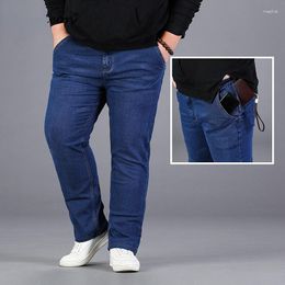 Men's Jeans Men Plus Size Denim Pants Elasticity Casual Full Length Straight Trousers 2023Autumn Winter Big 48 50