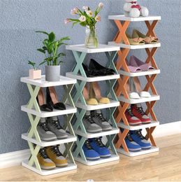 Storage Boxes Bins Arrival Stackable Shoe Rack Multilayer Shoes Shelf Box Plastic Space Saving Cabinet Organiser for Entry 230812