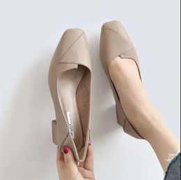 Dress Shoes Women Cute Spring & Summer Comfort Nude High Heel Lady Classic Black Patent Office Work Square Zapatos E1239