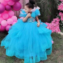 Girl Dresses Flower Beaded Ball Gown Little Wedding Communion Pageant Gowns