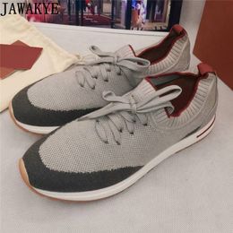 Dress Shoes JAWAKYE Designer Knitted Sneakers Elastic Flat Loafers Casual Business Shoes For Men Light Weight Tracking Sneakrs Women Shoes 230812