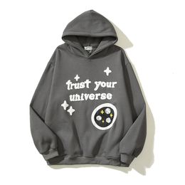 Men's Hoodies Sweatshirts Streetwear Trust Your Universe Foam Broken Thick Fleece Hoodies Unisex Oversized Cotton Casual Hoody Pullover Men Sweatshirts 230812