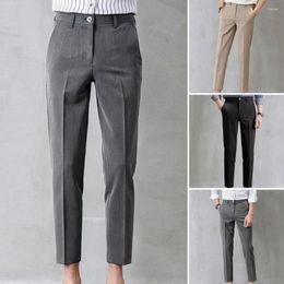 Men's Suits Trendy Suit Pants Slim Fit Long Close-fitting Mid Waist Ankle Length Business Wash-and-wear