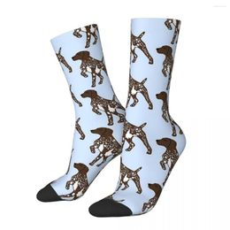 Men's Socks Cute German Shorthaired Pointer Design Harajuku High Quality Stockings All Season For Man's Woman's Birthday Present