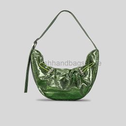 Fashion Metallic Half Moon Women Designer Drawsting Lady Handbags Vintage Hobos Tote Female Purses Bagstylishhandbagsstore