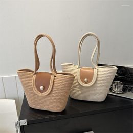 Evening Bags Cotton Rope Woven Women's Shoulder Bag Bohemian Small Tote Basket Knitted Summer Beach Bucket Ins Chic Female Handbags