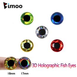 Baits Lures Bimoo 100pcs 3D Holographic Fish Eyes Saltwater Streamer Flies Tying Material Jigs Craft Dolls Eyes Fishing Jig Lure Bait Making 230812