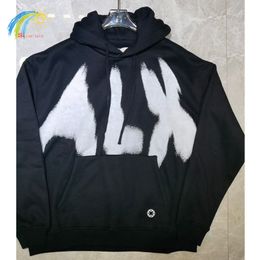 Men's Hoodies Sweatshirts FW Heavy Fabric Graffiti Inkjet ALYX 1017 9SM Hoodie Men Women 1 1 High Quality Loose ALYX Pullover Hooded With Tag 230812