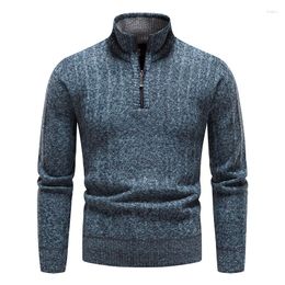 Men's Sweaters Autumn And Winter Boutique Sweater High Quality Knitting Pullover Long Sleeve Plush Casual Slim Fit Bottoming Shirt