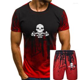 Men's Tracksuits Men T Shirt Black Deadlift Skull King Barbell Weightlifter Bodybuilder Weightlifting Gym T-shirt Women