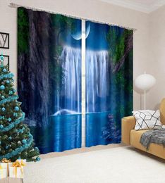 Curtain Forest Landscape 3D Printing Adult Bedroom Living Room Shade Fabric Customized With Hook
