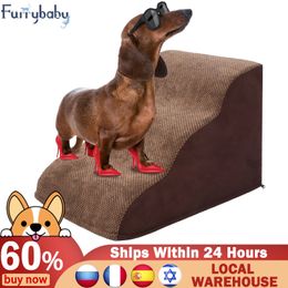 Other Dog Supplies Dog Pet Dog Stairs Corgi Memory Foam Ladder Steps Dog Sofa Up And Down The Bed Slope Ladder Safe Non-slip Pet Stair rampe chien 230812