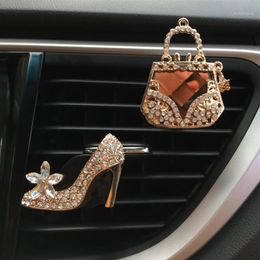 Car Decor Diamond Purse Car Air Freshener Auto Outlet Perfume Clip Scent Diffuser Bling Crystal Accessories Women Girls1298o