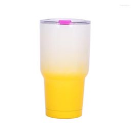 Tumblers Gradient Colour 30oz Car Mug Stainless Steel Portable Tumbler With Lid Beer Holder Thermal Water Bottle