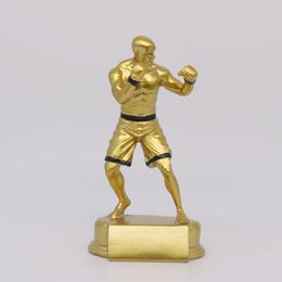 Decorative Objects Figurines Memorial Athlete Boxing Trophy Craft Gift Ornament Resin Award Sports Living Room Miniatures Home Decoration 230812