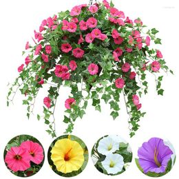 Decorative Flowers 1pcs 65CM Artificial Morning Glory Fake Decor Hanging Basket Manma Petunia Orchid Flower For Wedding Home Decoration