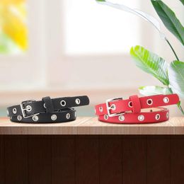 Belts 103cm Thin Adjustable Waist With Eyelet Hole Versatile Synthetic Leather Punk Buckle Waistband Decorative Accessories