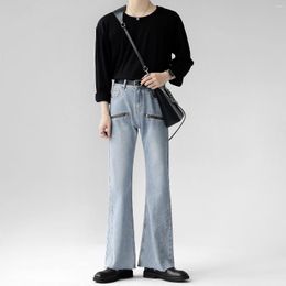 Men's Jeans 2023 Men Micro Flared Fashion Casual Baggy Straight Streetwear Loose Hip Hop Denim Pants Mens Trousers D52