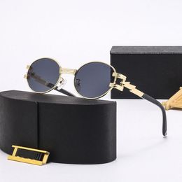 Fashion designer sunglasses men luxury sunglasses for women same glasses as Lisa Triomphe beach street photo small sunnies metal sunglasses mens with box