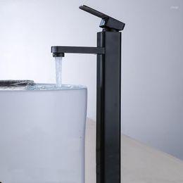 Bathroom Sink Faucets Counter Waterfall Water Tap And Cold Deck Mounted Chrome Square Mono Single Lever Faucet