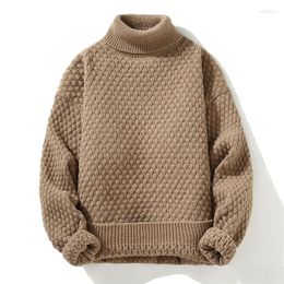 Men's Sweaters 2023 Winter/Autumn Turtleneck High-Quality Fashion Sweater Mens Casual Loose Warm Men Comfortable Solid Colour