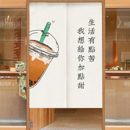 Sheer Curtains Japanese Short Kitchen Curtain Doorway Fengshui Drapes for Cafe Milk Tea Shop Home Entrance Decor Door 230812