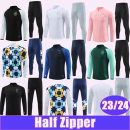 23 24 Algeria Training Wear Kit Suit Soccer Jerseys SLIMANI MAHREZ FEGHOULI BENNACER ATAL Half Zip Tracksuit Football Shirts