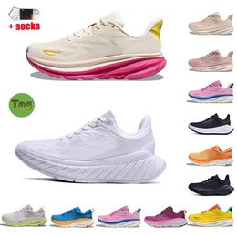 2023 Hoka Bondi 8 Running shoes One Shoes Clifton 9 Dhgate Runner Sneakers Hokas Mens Trainers Womens Cushion OG woven Triple Black White Pink size Designer Big size 45