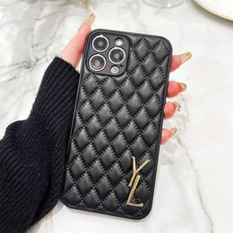 Fashion Phone Case Designer Cell Shockproof Phones Cases for IPhone 14 11 12 13 Pro Max Classic Leather Fully Wrapped Soft Shell