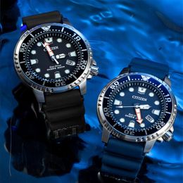 2023 New Luxury Brand Sports Diving Watch Silicone Luminous Men's Watch BN0150 Eco Driven Series Black Dial Quartz Watch279f