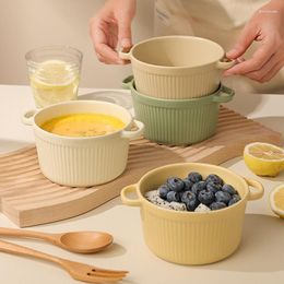 Bowls Tableware Air Fryer Special Bowl Steamed Egg Baking Two Ear Pan Oven With Ceramic Small Household Delicate