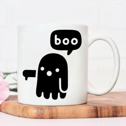 Mugs Halloween Boo Mug Cute Ghost Funny Pattern Printed Coffee Cup With Big Handrip Juice High Quality Ceramic Water