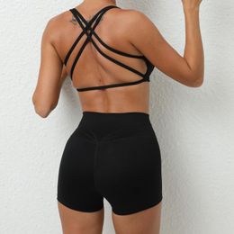 Active Sets Gym Set Women Lycra Sport Bra Shorts Push Up Activewear Womens Outfits Summer Yoga Suit For Fitness Sportswear Black