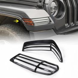 ABS Black Wheel Eyebrow Lampshade Protection Headlight Trim Cover For Jeep Wrangler Sahara JL 2018 Car Accessories221B