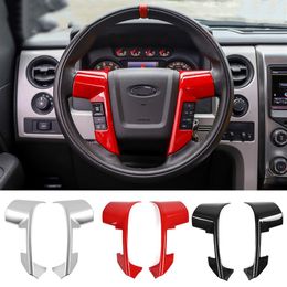 ABS Car Steering Wheel Decoration Cover For Ford F150 Raptor 2009 2010 2011 2012 2013 2014 Car Interior Accessories3093