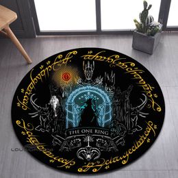 Carpets LLord of the Rings printed round carpet living room bedroom beautiful nonslip door mat pography props birthday gift 230812