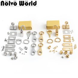 Bag Parts Accessories 2-10Sets Gold Silver Metal Twist Locks For Leather DIY Handbags Purse Tote Bags Case Clasps Closure Buckles Hardware Accessories 230812