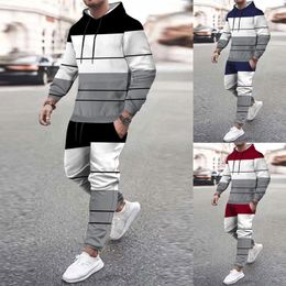 Men's Tracksuits Spring&Fall Men Tracksuit Casual Joggers Hooded Sportswear And Pants 2 Piece Sets Hip Hop Running Sports Suit M-3XL