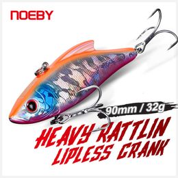 Baits Lures Noeby Wobblers Rattling Fishing Lure 90mm 32g Sinking Crankbaits Vibration Artificial Hard Bait for Sea Bass Winter Fishing Lure 230812