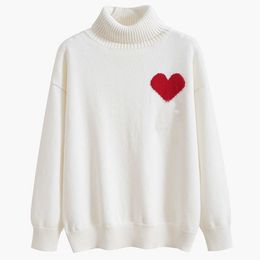 Designer sweater love&heart A woman and man lover cardigan knit v round neck high collar womens fashion letter white black long sleeve clothing pullover