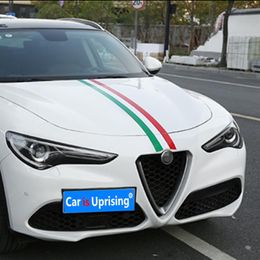 Estilo de carro Italian Flag Italian Stripe Decalge Sticker Decoração de carros de decoração de carro para Alfa Romeo Giulietta Giulia stelvio237p