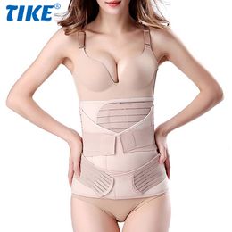 Breast Form 1PC Professional 3 In 1 Postpartum Support Recovery Belly Wrap WaistPelvis Belt Body Shaper Postnatal Shapewear Plus Size Beige 230812