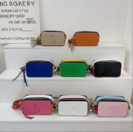 New Designer Womens Shoulder Bag Letter pink green black Colour Contrast Camera Bags Versatile Messenger Bags mj0813
