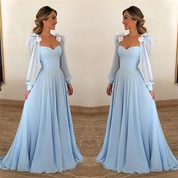 Elegant Strapless Long Chiffon Prom Dresses Charming Flowers Puff Sleeve Prom Gowns A-Line Party Dresses Vestidos De Gala192d