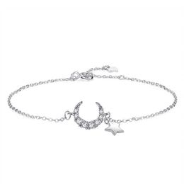 S925 Silver Star Moon Bracelet Simple and Personalised Fresh Design Ins Minority Korean Version Female